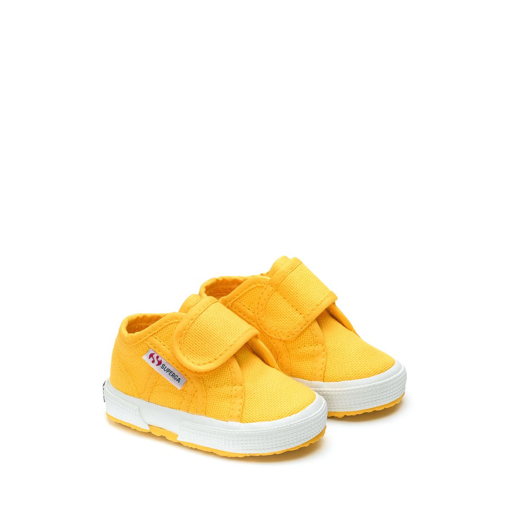 Gelbe Kinder-Sneaker mit Obermaterial aus Baumwolle 02