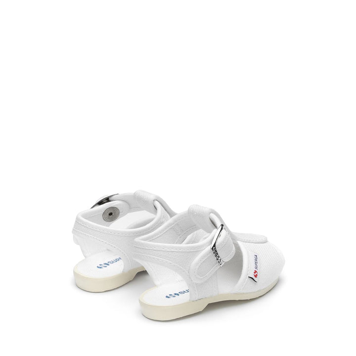 Weiße Sandalen für Kinder mit Obermaterial aus Baumwolle 3