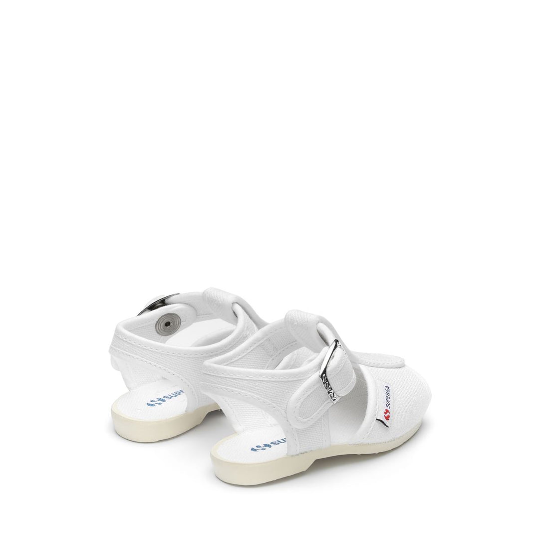 Weiße Sandalen für Kinder mit Obermaterial aus Baumwolle main