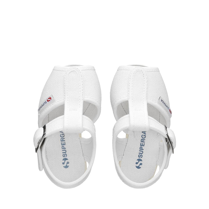 Weiße Sandalen für Kinder mit Obermaterial aus Baumwolle 4