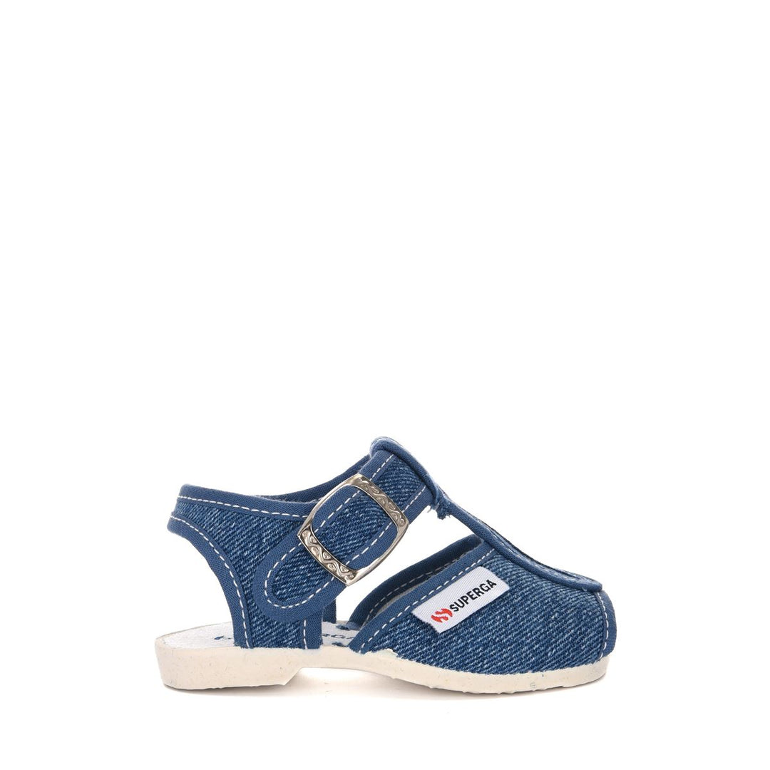 Graue Sandalen für Kinder mit Obermaterial aus Baumwolle 01