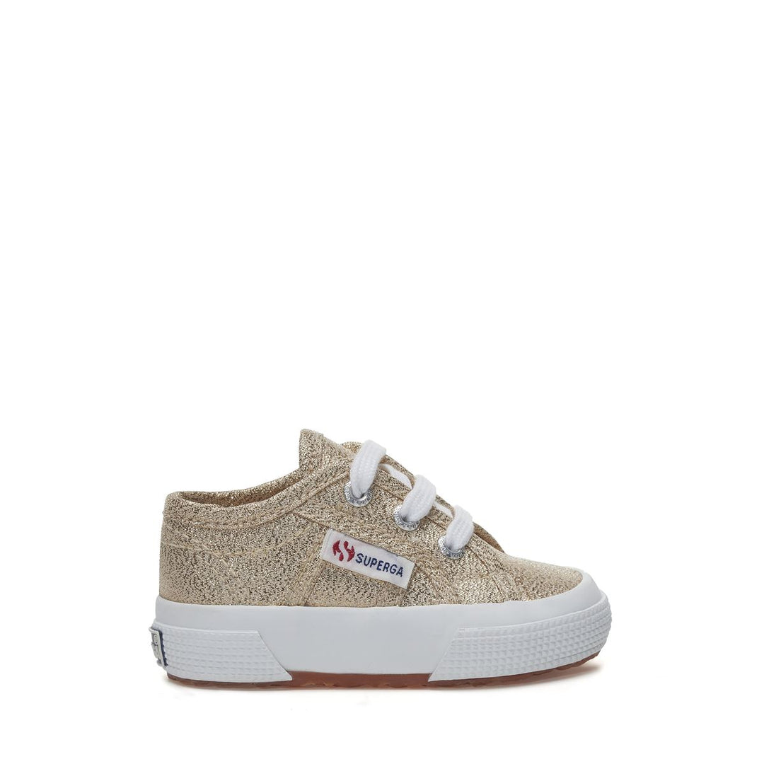 Klassische gelbe Mädchen-Sneaker mit Obermaterial aus Lamé 01