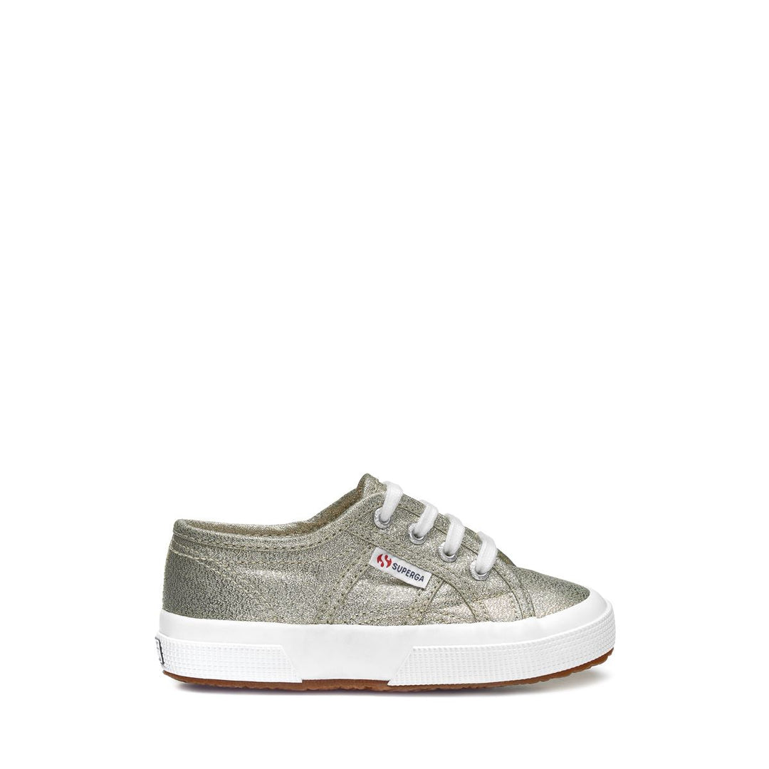 Platinfarbene Sneakers für Mädchen mit Obermaterial aus Baumwolle 01
